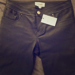 Coach Leather stretch skinny jeans!